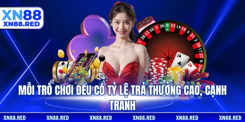 Mỗi trò chơi đều có tỷ lệ trả thưởng cao, cạnh tranh